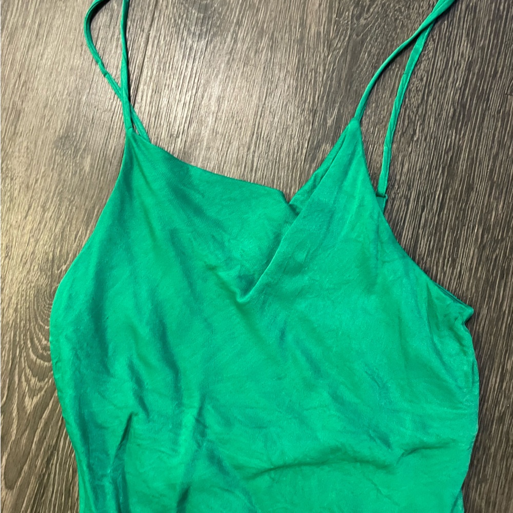Green Zara crop tank